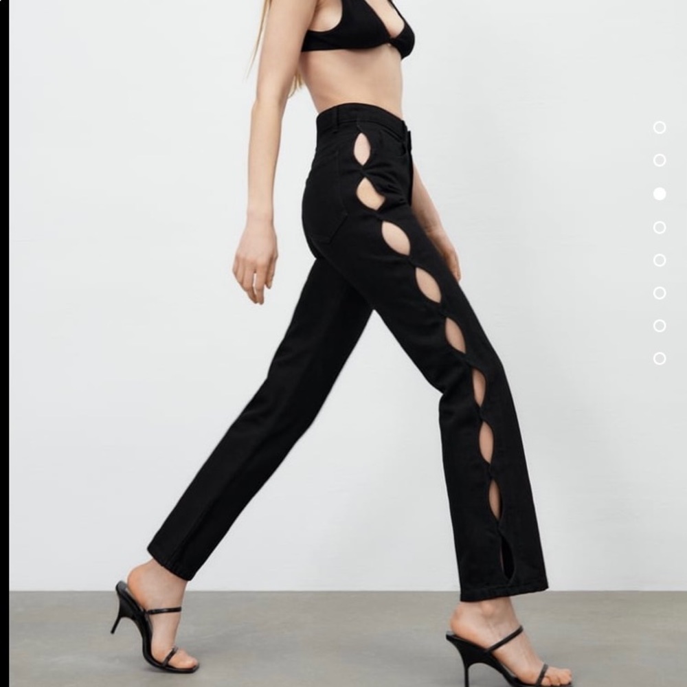 Zara Straight leg cut out jeans